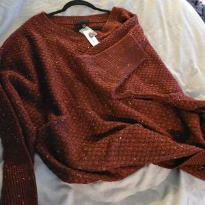 Cozy, Knit, Maroon Sweater
